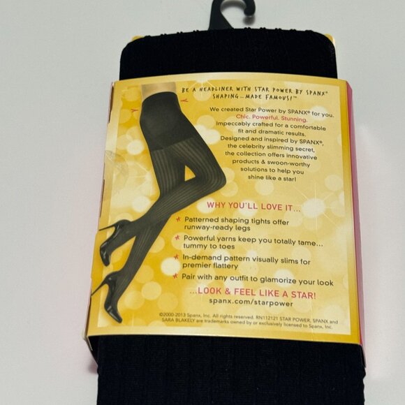 Star by Spanx Center Stage Patterned Shaping Rights Size D Black‎ Ribbed Row NEW - Picture 2 of 3